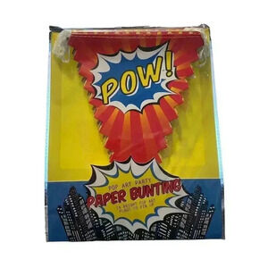 Ginger Ray Pop Art Superhero Party Paper Hanging Banner, 14 Flags